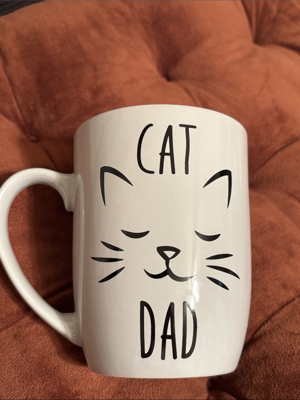 White 'Cat Dad' Ceramic Coffee Mug